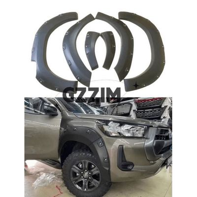 Flares de protector de automóviles de plástico negro / blanco para Toyota Hilux Revo 2021 Flares de protector de ruedas