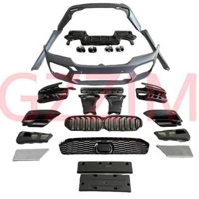 BMW Serie 5 Actualización al coche M5 Kit de carrocería delantero trasero Parche de protección Grill Hood Fender Side Skirt