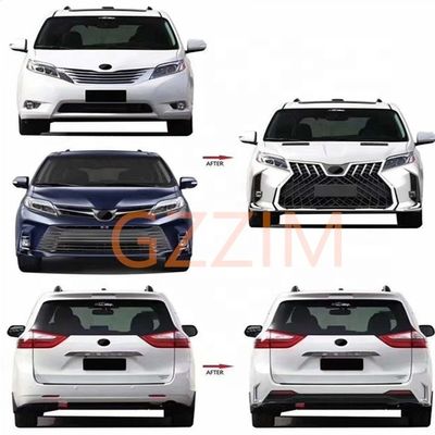 otras piezas de automóviles delantera y trasera kit de carrocería estilo LM con capó para Toyota Sienna 2011-2020