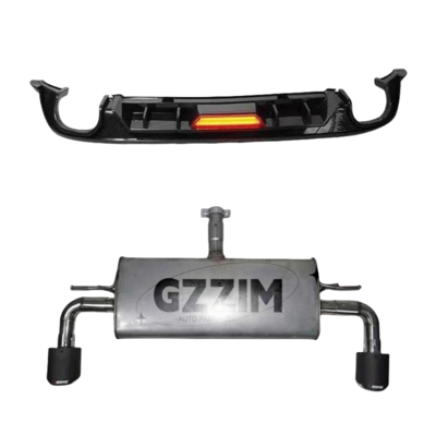 Difusor de labio de parachoques trasero de material ABS/PP para Golf 7.5 estilo GT